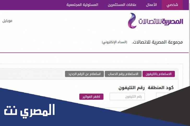 الاستعلام عن فاتورة التليفون الارضى من المصرية للاتصالات بالاسم 2022