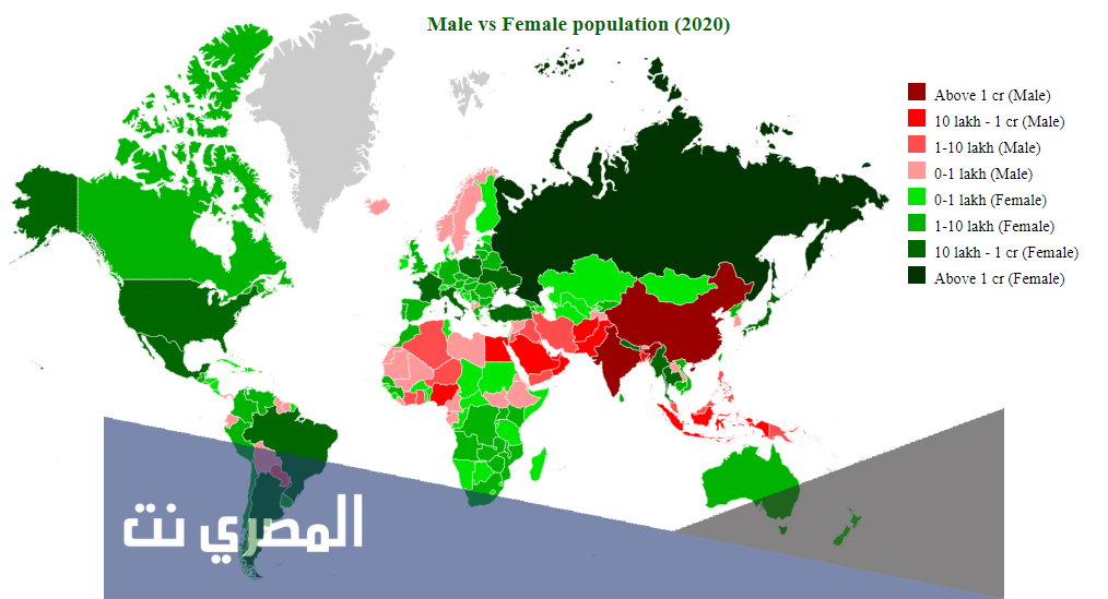 كم عدد النساء والرجال في العالم 2021