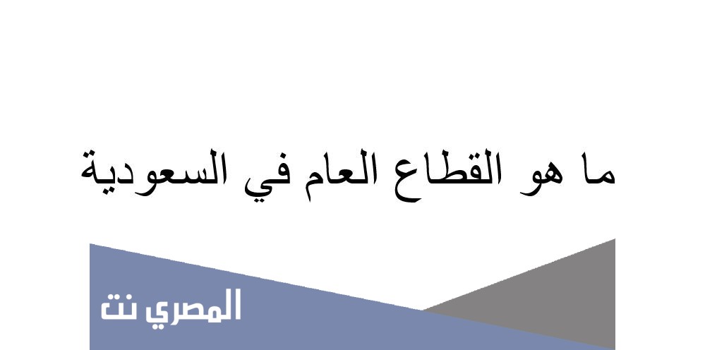 ما هو القطاع العام في السعودية