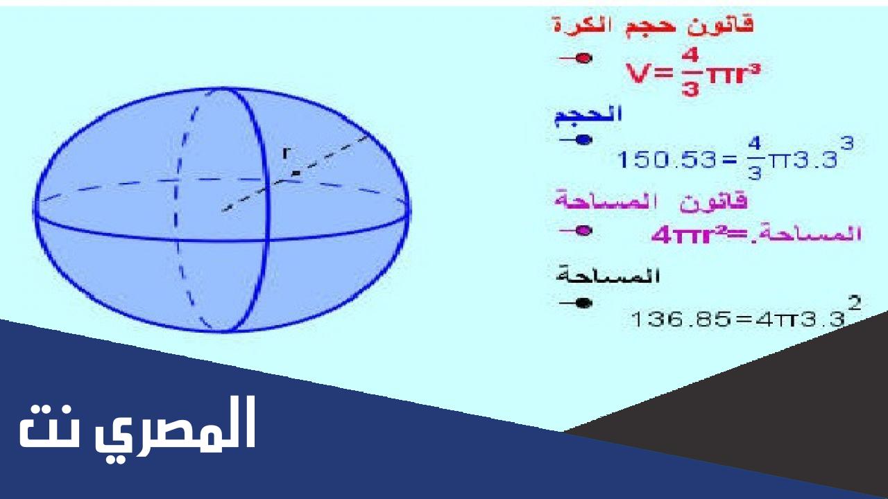 حجم الكرة والأسطوانة