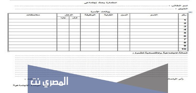 نموذج استمارة بحث اجتماعي مكتوب doc