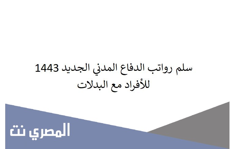 سلم رواتب الدفاع المدني الجديد 1443 للأفراد مع البدلات