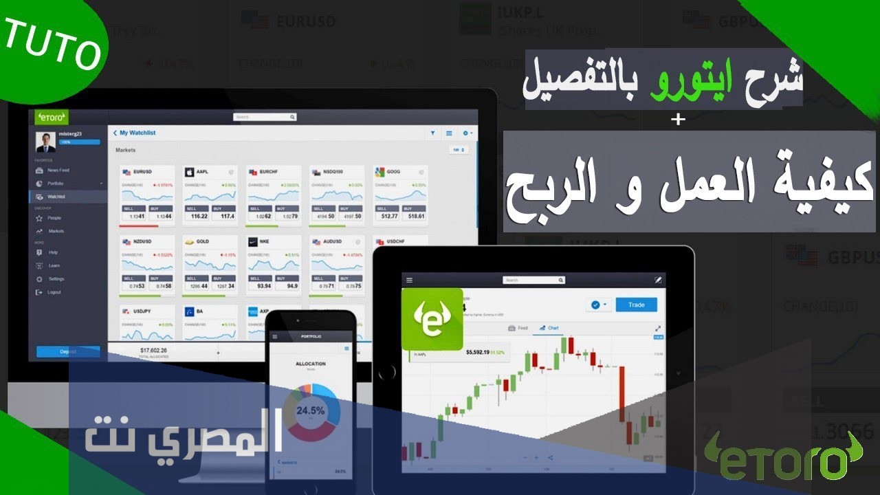 شرح موقع etoro وكيفية الربح منه بالتفصيل