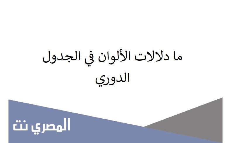 ما دلالات الألوان في الجدول الدوري