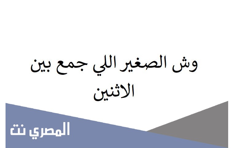وش الصغير اللي جمع بين الاثنين