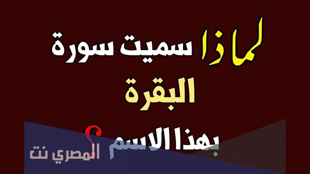 لماذا سميت سورة البقرة بهذا الاسم