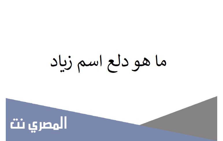ما هو دلع اسم زياد