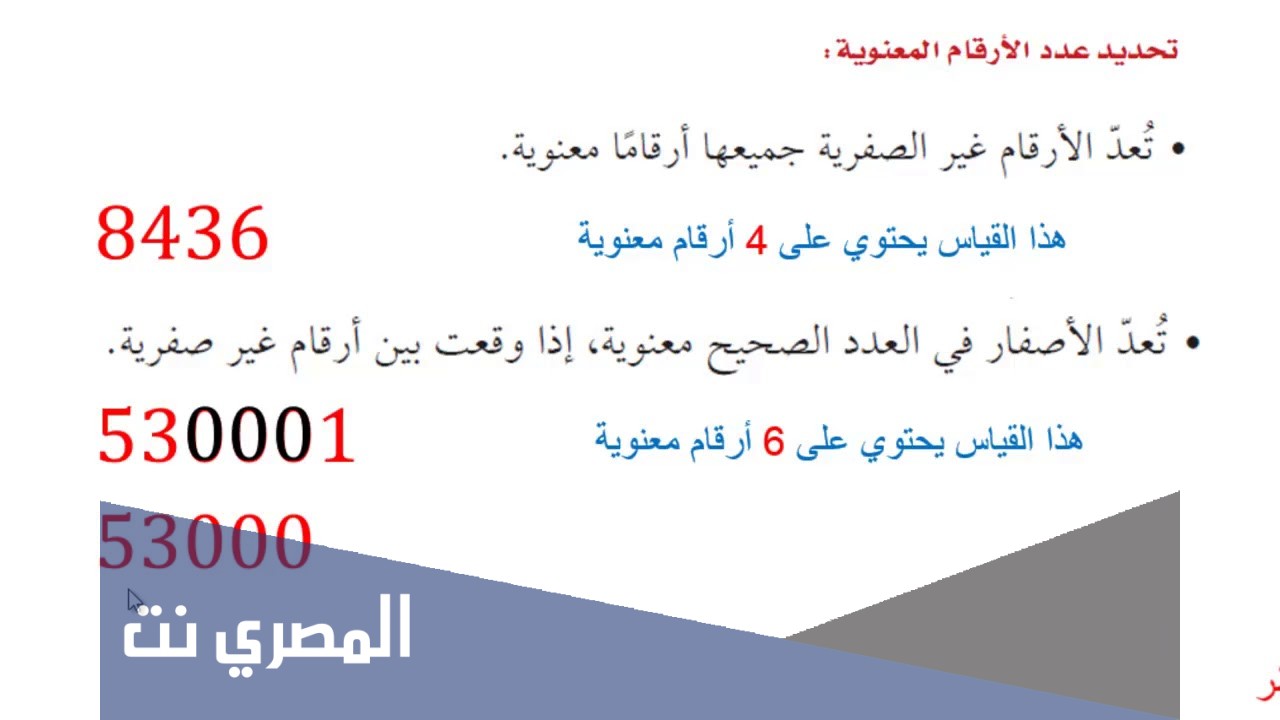 ما هي الارقام المعنوية