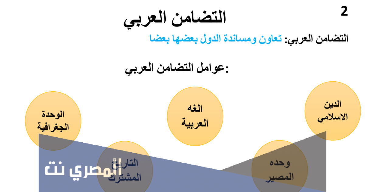 ما هي عوامل التضامن العربي