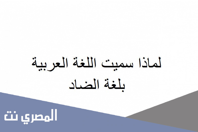 لماذا سميت اللغة العربية بلغة الضاد