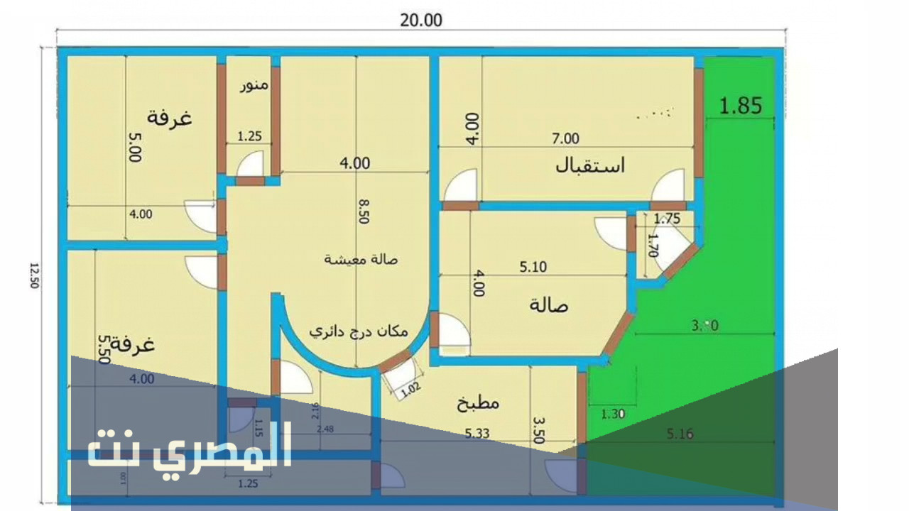 خرائط منازل 250 متر دور واحد