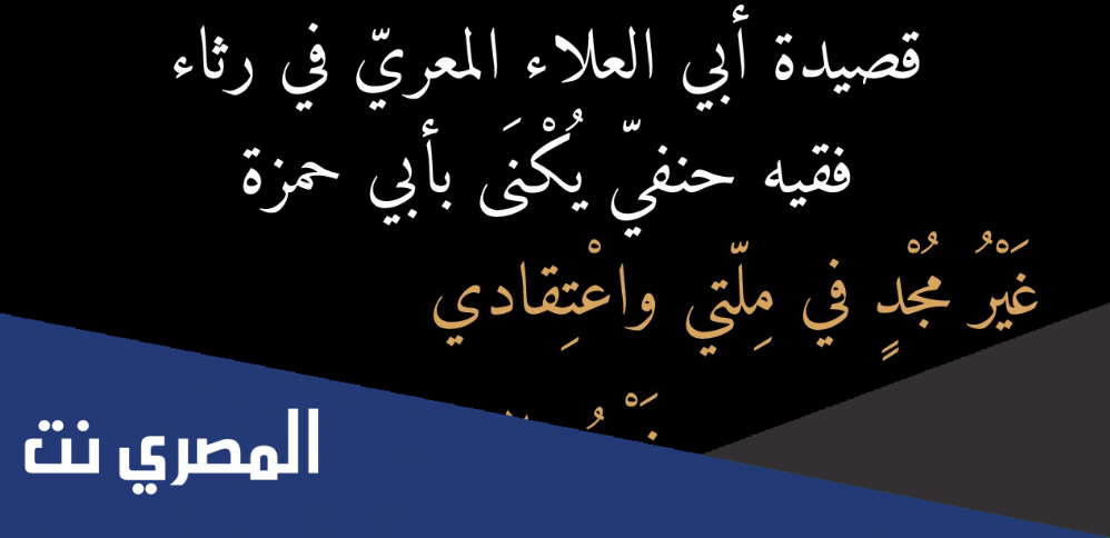 شرح قصيدة أبو العلاء المعري يرثي فقيها