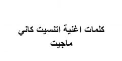 كلمات اغنية اتنسيت كاني ماجيت