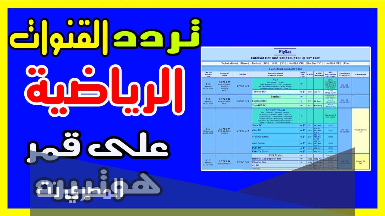تردد قنوات الهوت بيرد المفتوحة للكبار 2022 بدون تشفير ترددات القنوات الهوتبيرد
