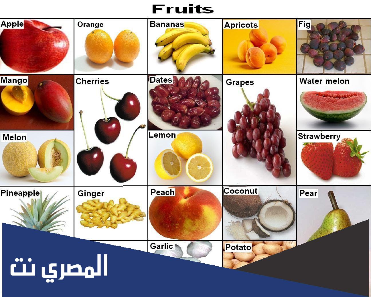 اسماء الخضر والفواكه بالفرنسية والعربية pdf