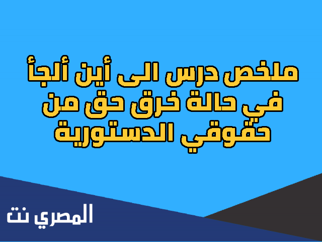 الى اين الجا في حالة خرق حق من حقوقي الدستورية او حقوق غيري