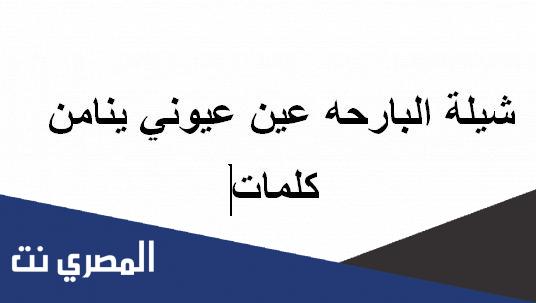 شيلة البارحه عين عيوني ينامن كلمات