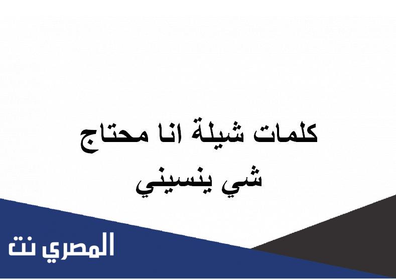 كلمات شيلة انا محتاج شي ينسيني