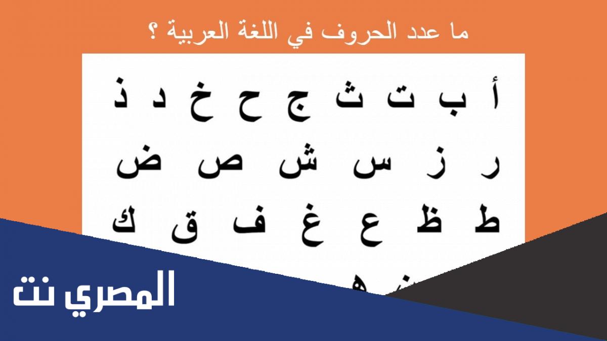 كم عدد احرف اللغة العربية