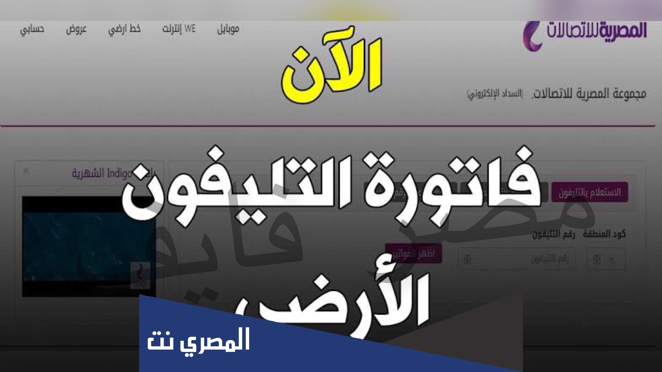 تفاصيل فاتورة التليفون الأرضي من المصرية للاتصالات بالاسم