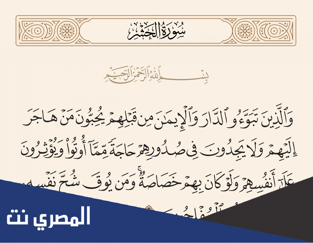 ما معنى قوله تعالى ويؤثرون على انفسهم ولو كان بهم خصاصة