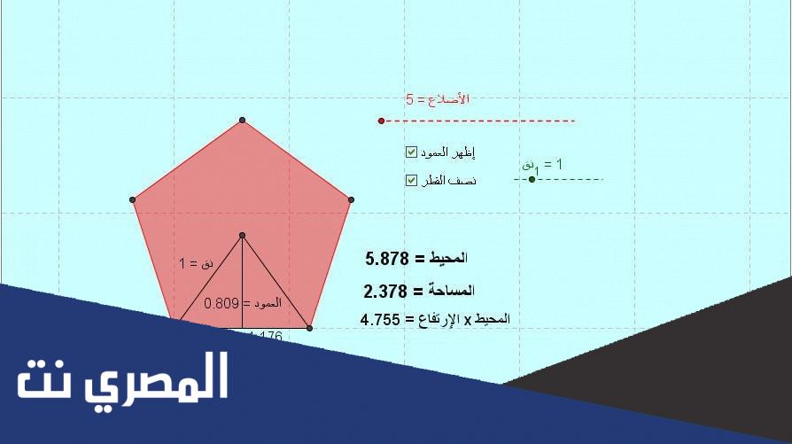 احسب محيط مضلع سداسي منتظم، طول ضلعه 23 5 سم