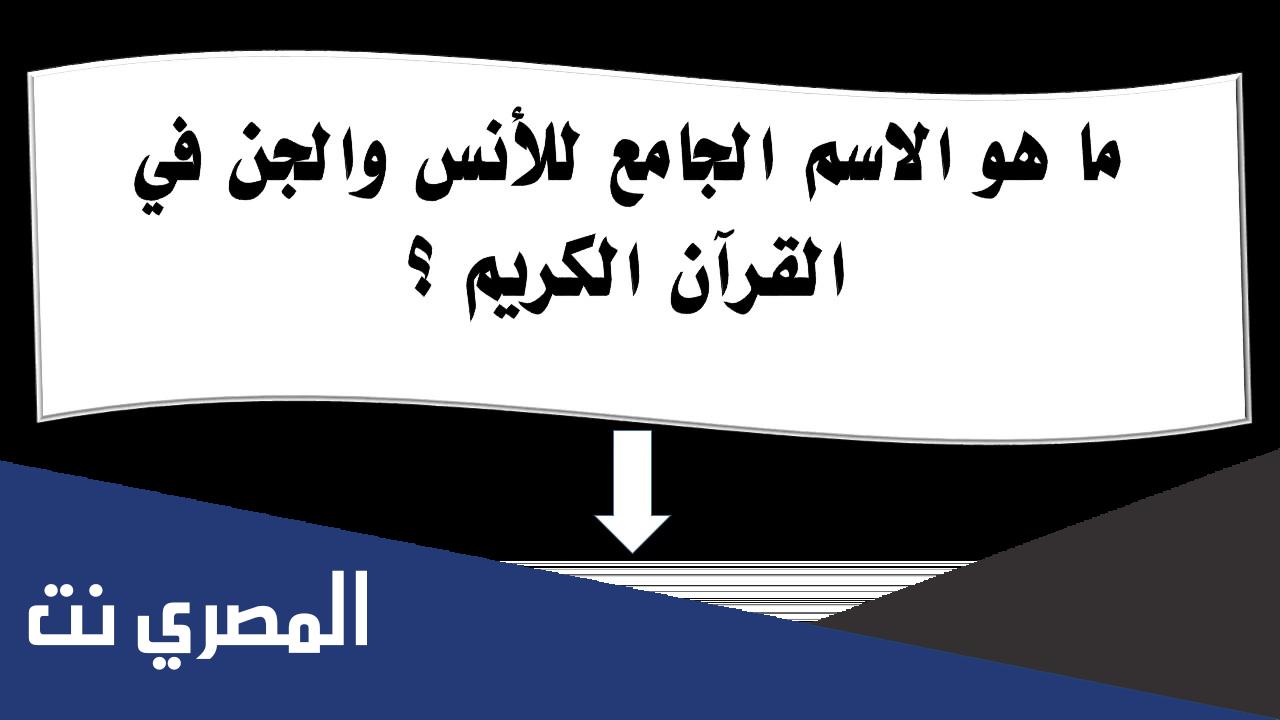 ما هو الاسم الجامع للانس والجن في القران الكريم