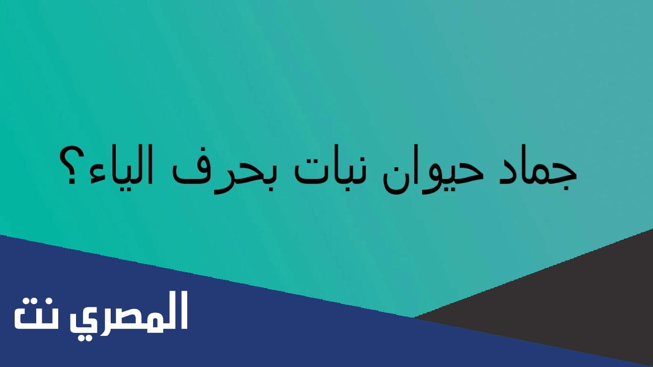 اسم جماد بحرف ي الياء