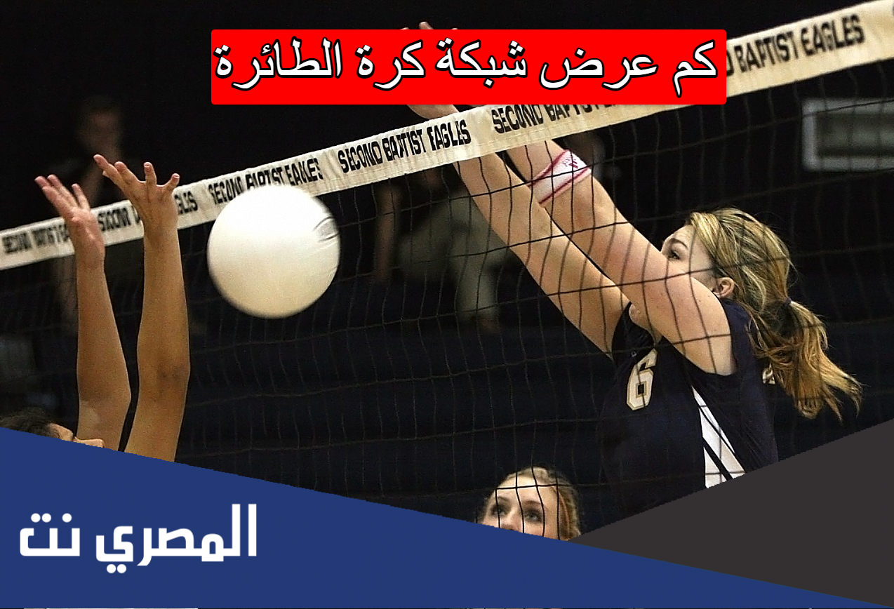كم عرض شبكة كرة الطائرة
