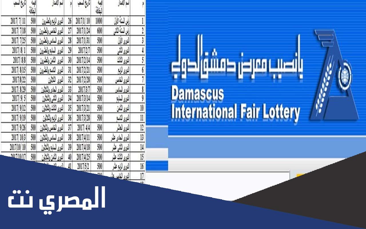 يانصيب معرض دمشق الدولي 2022 اعرف نتيجة بطاقتك اليوم