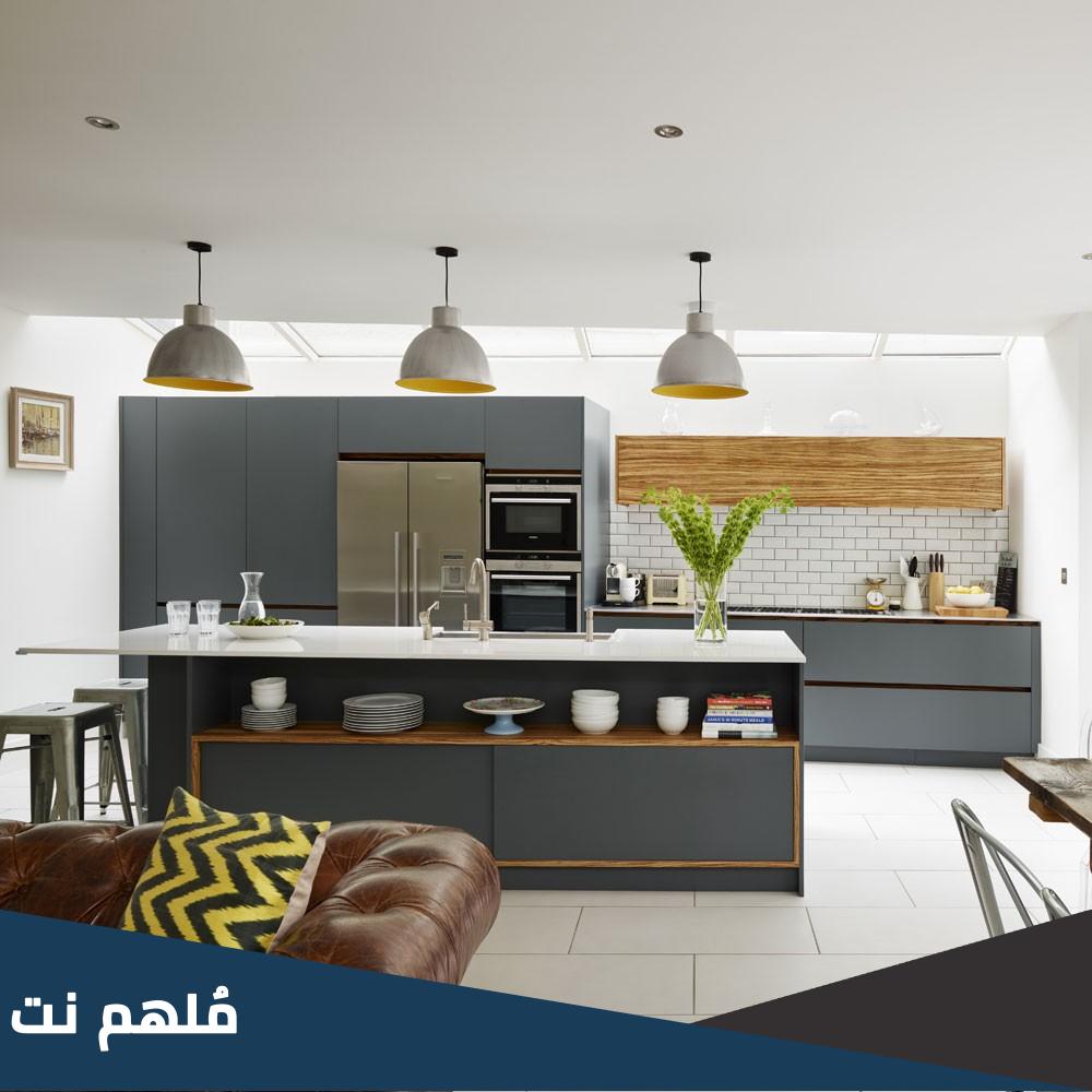 تصميم مطبخ صغير مفتوح على الصالة