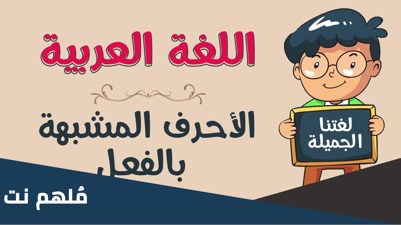 لماذا سميت الحروف المشبهة بالفعل بهذا الاسم