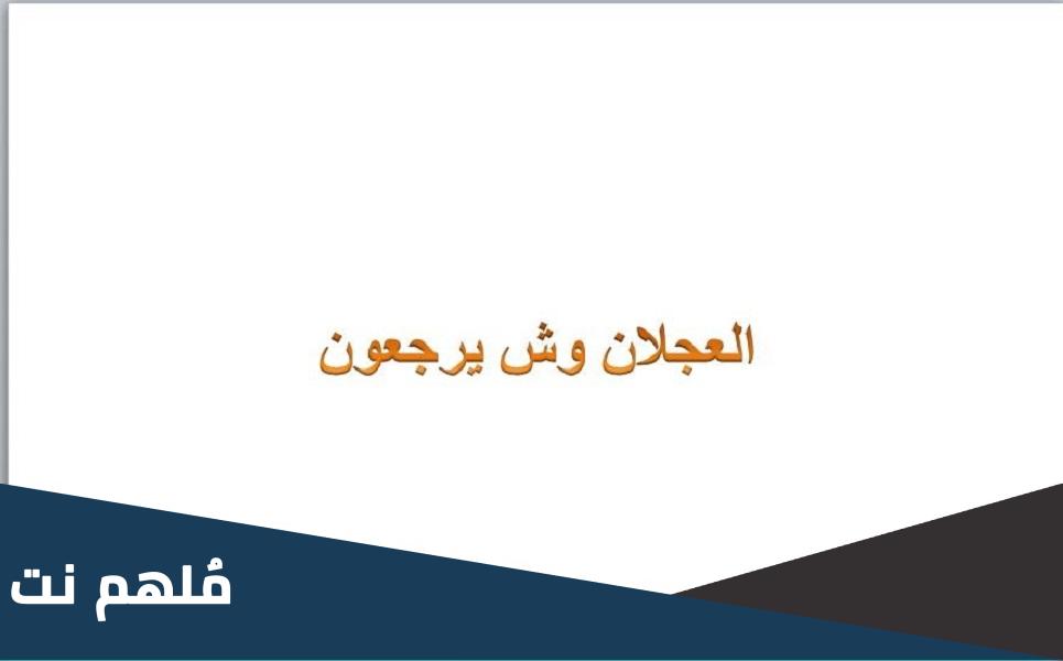 اصل العجلان وش يرجعون