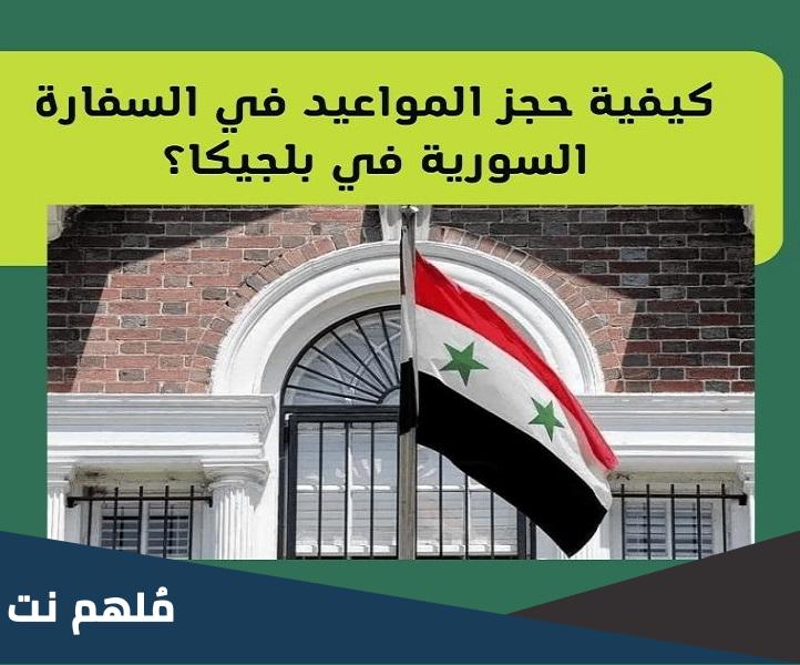 كيف حجز موعد في السفارة السورية في بلجيكا